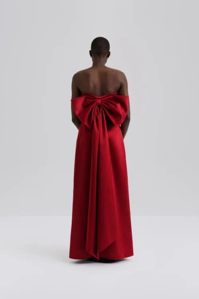 Malina Elmina Bow Detailed Maxi Dress In Red