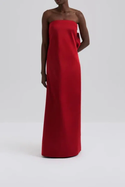 Malina Elmina Bow Detailed Maxi Dress In Red