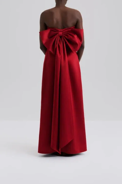 Malina Elmina Bow Detailed Maxi Dress In Red