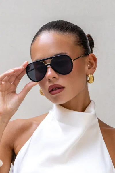 Freyrs Eyewear Shay Aviator Sunglasses In Black