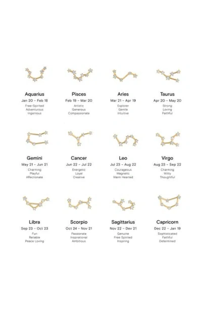 Bearfruit Jewelry 14k Gold Constellation Zodiac Necklace, 12 Zodiac Constellation Holiday Gift Idea In Gold