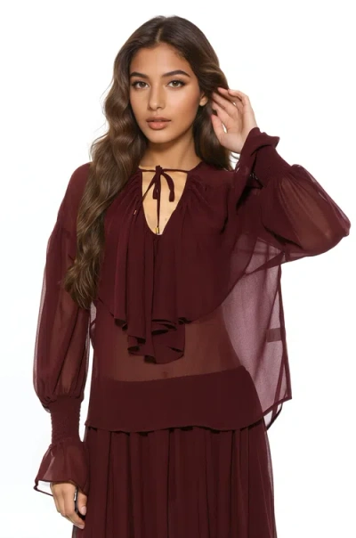 Alexia Admor Serelise Blouse In Brown
