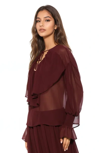 Alexia Admor Serelise Blouse In Brown