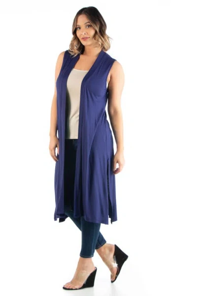 24seven Comfort Apparel Plus Size Asymmetric Open Front Cardigan Sweater In Animal Print