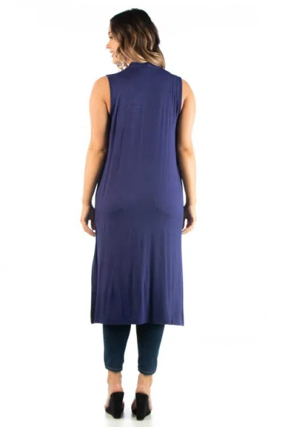 24seven Comfort Apparel Plus Size Asymmetric Open Front Cardigan Sweater In Animal Print