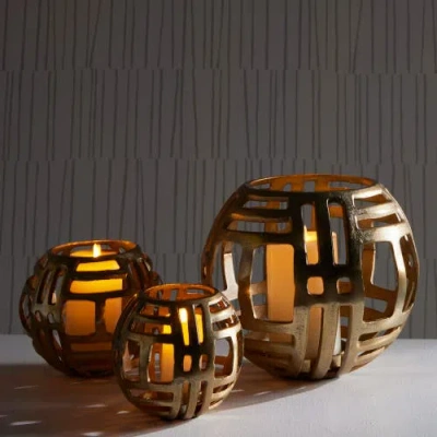 Napa Home & Garden Cecil Hurricane Large In Gold