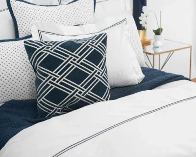 Elisabeth York Legacy Ink Bedding Sheet Collection In White