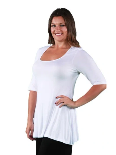 24seven Comfort Apparel Plus Size Tunic Top In White