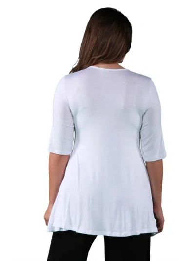 24seven Comfort Apparel Plus Size Tunic Top In White
