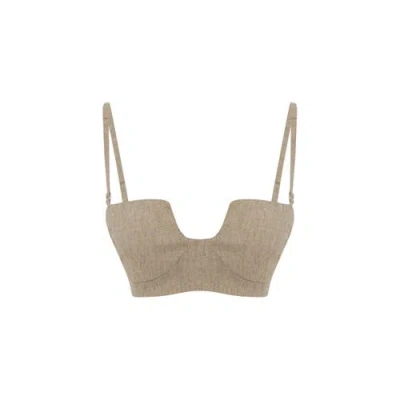 Pcfg Linen Bra In Brown
