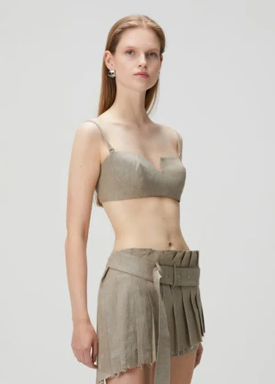 Pcfg Linen Bra In Brown