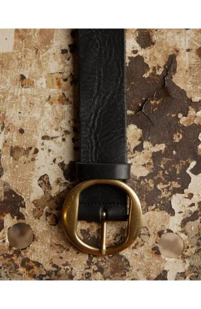 Fortela Tania Leather Belt In Black