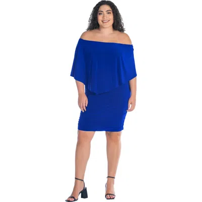24seven Comfort Apparel Women's Convertible Bodycon Mini Dress In Blue
