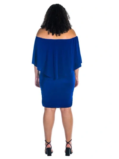 24seven Comfort Apparel Women's Convertible Bodycon Mini Dress In Blue