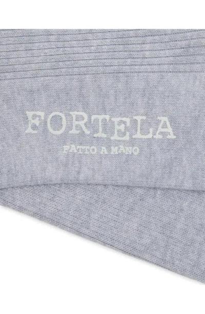 Fortela 2 Mid-length Lisle Cotton Socks In Gray