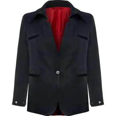 Pcfg Linen Blend Woven Jacket In Black