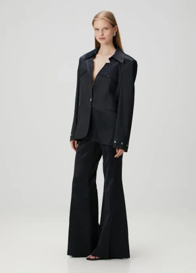 Pcfg Linen Blend Woven Jacket In Black