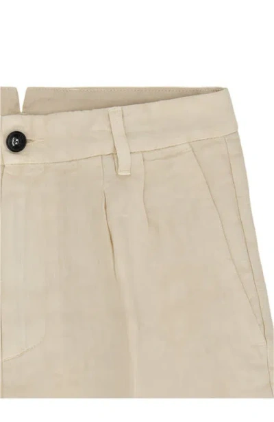 Fortela Beachshort Linen Short With Pleats In Neutral