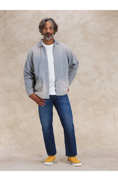 Fortela Underminer Pinstripe Denim Jacket In Gray