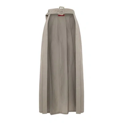 Pcfg Linen Blend Shiny Woven Skirt In Brown
