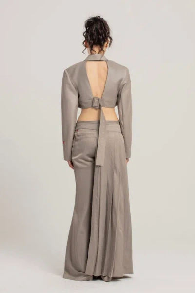 Pcfg Linen Blend Shiny Woven Skirt In Brown