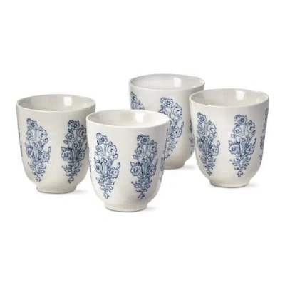 Tag Cote Tea Cup Set Of 4 Blue Ceramic Drinkware In Blue