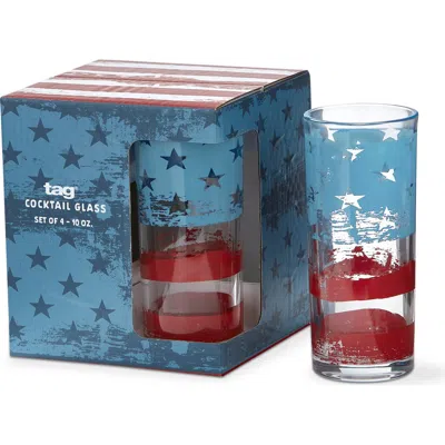 Tag Patriotic America Flag Highball Glasses Set Of Four In Blue