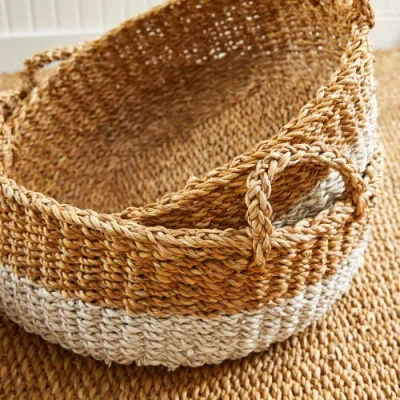 Napa Home & Garden Seagrass Shallow Baskets With Handles Set Of 3 In Multi