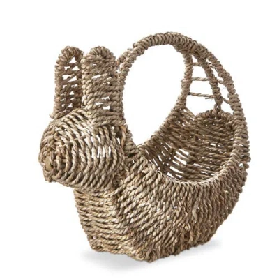 Tag Seagrass Easter Bunny Shaped Basket For Tabletop Decor In Brown