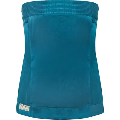 Pcfg Pure Silk Strap Top In Blue