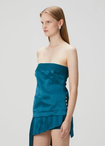 Pcfg Pure Silk Strap Top In Blue