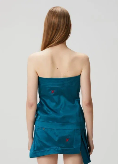 Pcfg Pure Silk Strap Top In Blue