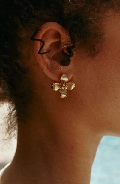 Retro Chic Iris Blossom Stud Earrings In Multi