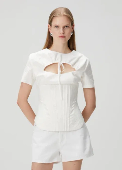 Pcfg Tailored Corset Tee Top In White