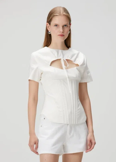 Pcfg Tailored Corset Tee Top In White