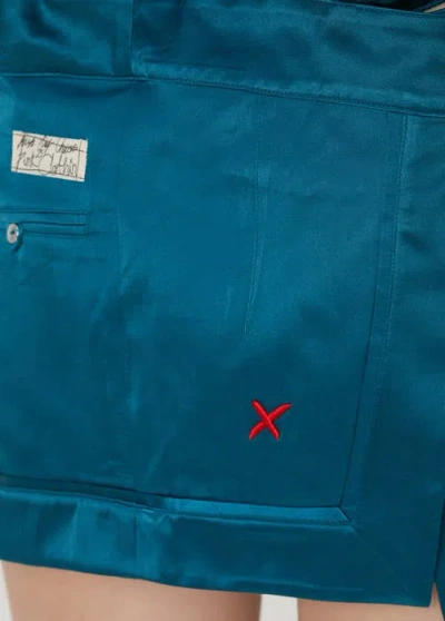 Pcfg Pure Silk Super Mini Skirt In Blue