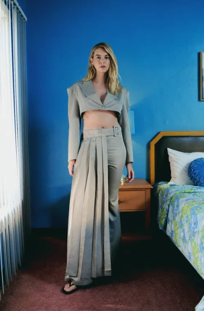 Pcfg Linen Blend Shiny Woven Pant In Neutral