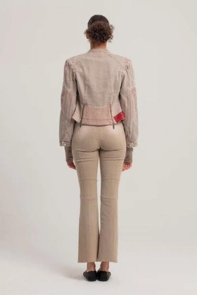 Pcfg Silken Touch Sheer Long-sleeve Top In Brown