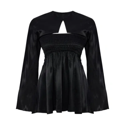 Pcfg Long Sleeve Mini Dress In Black