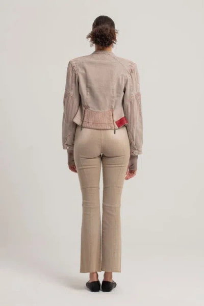 Pcfg Silken Touch Sheer Long-sleeve Top In Brown