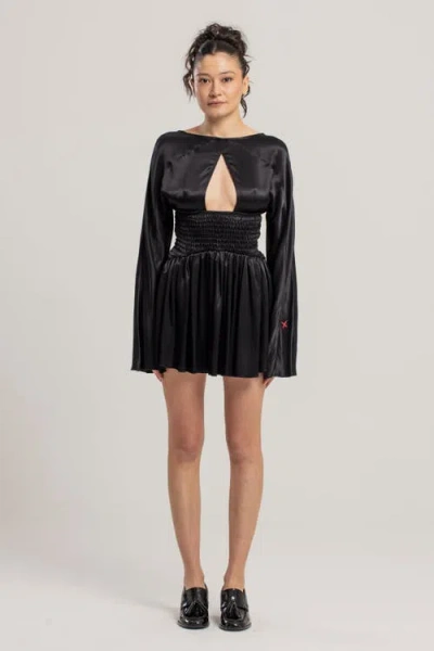 Pcfg Long Sleeve Mini Dress In Black