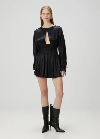 Pcfg Long Sleeve Mini Dress In Black