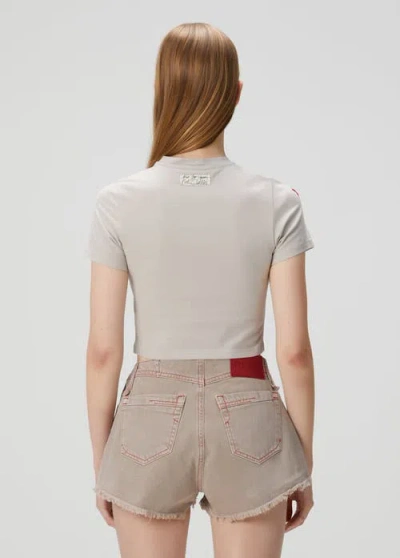 Pcfg Cotton Slim Fit Crop Tee In White