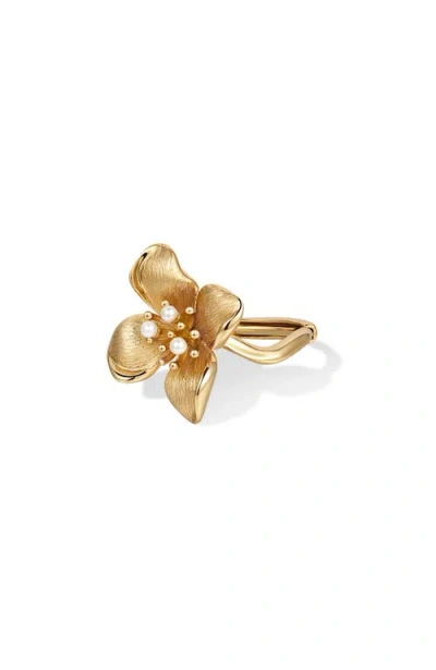 Retro Chic Large Iris Blossom Ring In Multi