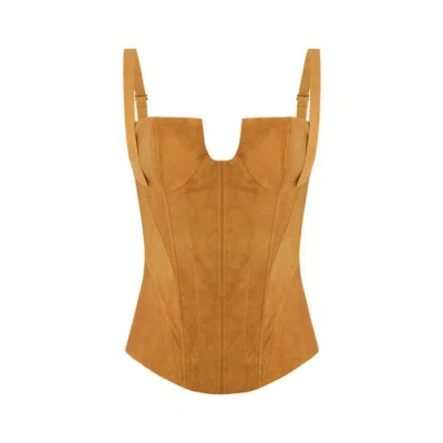 Pcfg Corset Top In Brown