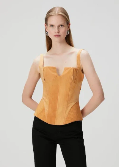 Pcfg Corset Top In Brown