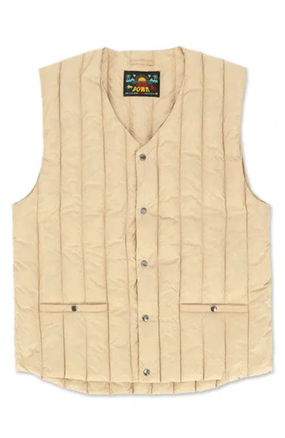 Fortela Birdie Quilted Nylon Vest In Brown
