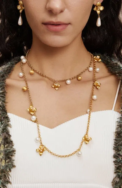 Retro Chic Iris Blossom Necklace In Multi