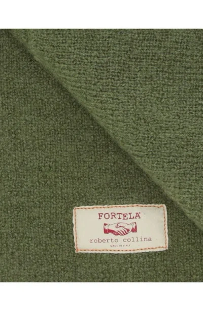 Fortela Teddy Patch Pocket Cardigan In Green