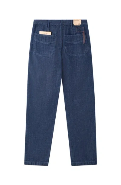 Fortela Jerom Indigo Rinse Denim Pants In Brown